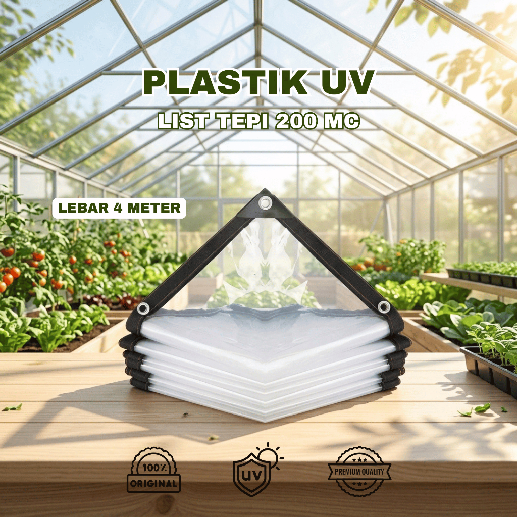 Plastik UV Greenhouse 200 Mikron Lebar 4 Meter | Plastik Bening Anti UV untuk Greenhouse, Kanopi & A