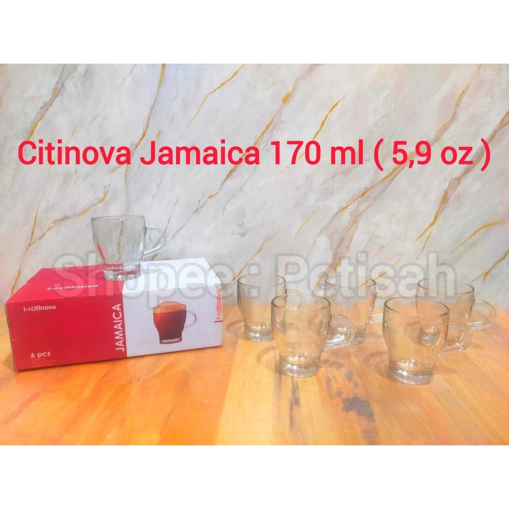 Gelas Citinova Jamaica 170ml ( 5,9oz ) 6 Buah / Gelas Kopi Kecil / Gelas Espresso / Gelas Americano 