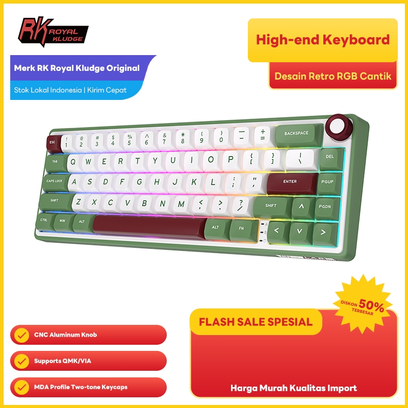 Royal Kludge RK R65 Green 66 key Wired Gaming Keyboard