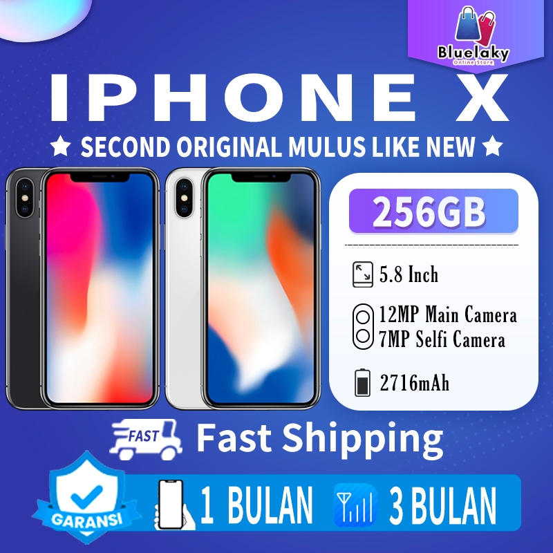 iPhone X 256GB Second Original100% INTER 6.1"OLED-Ori Fullset Mulus Normal Phone 3uTools All Green
