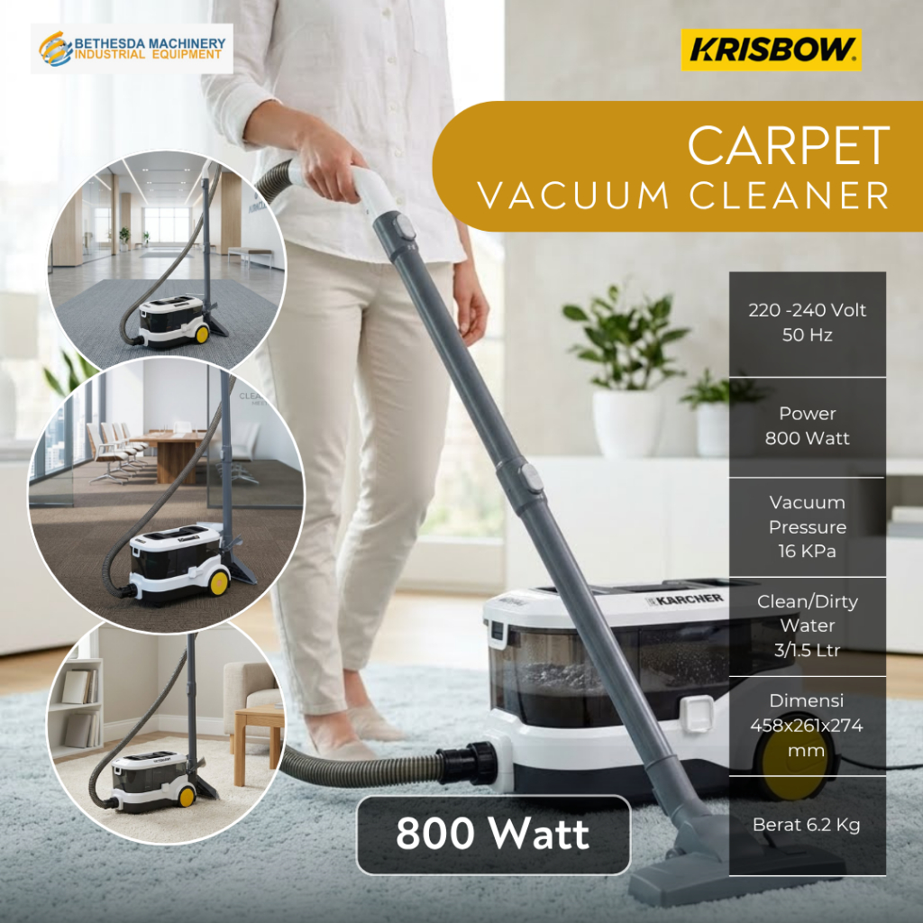 Krisbow Vacuum Cleaner Portable 800 Watt FR 3 220 Volt 3 Liter