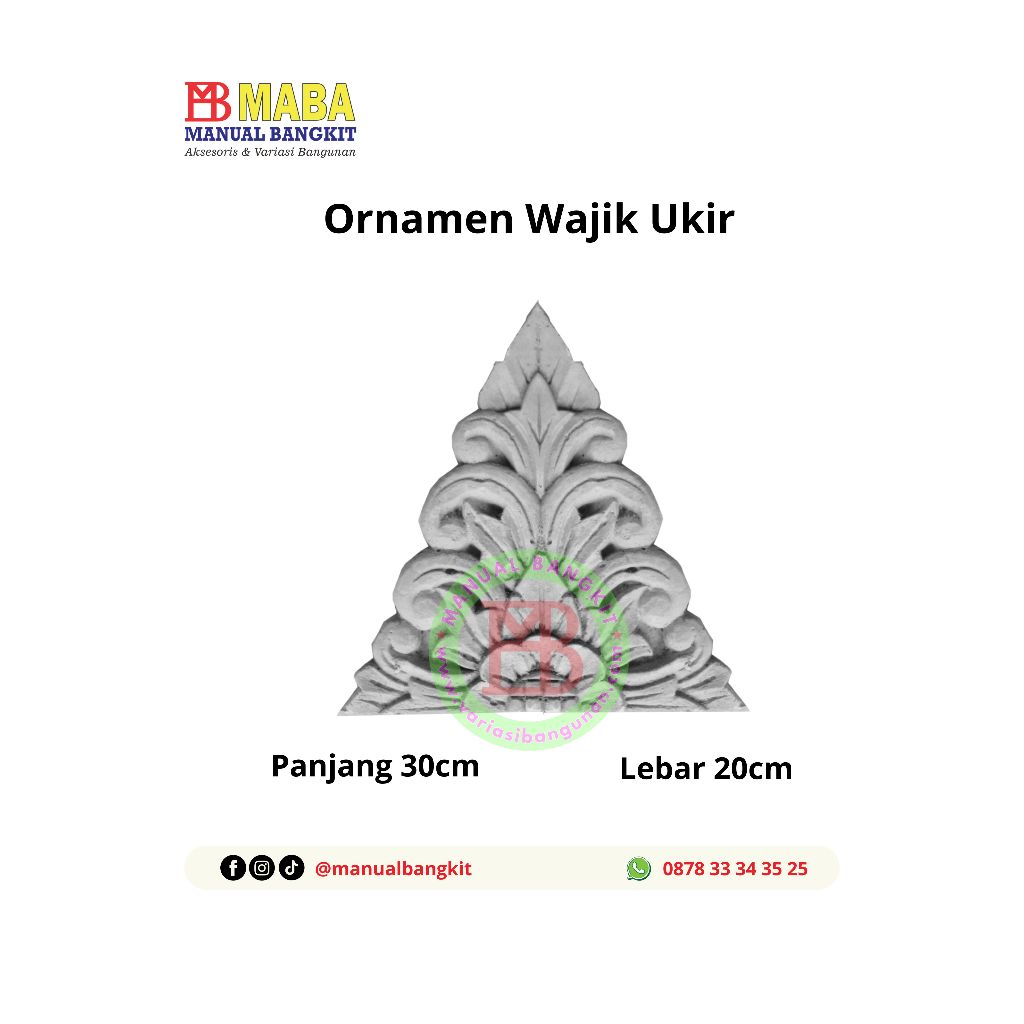 Ornamen Segitiga GRC Motif Daun