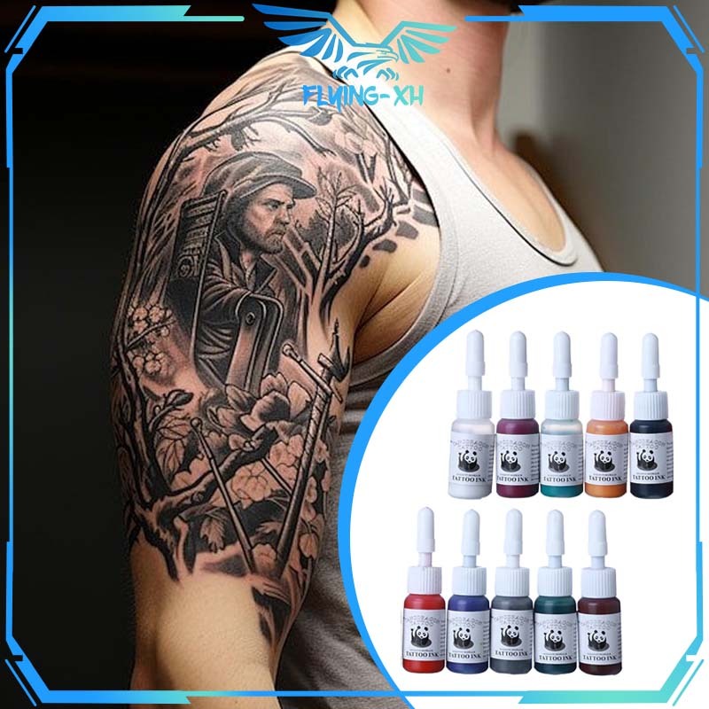 Tinta Tatto Full Set 10 Warna Tinta Tato 5ml Tinta Tatto Ink Tattoo Ink Tinta Tattoo