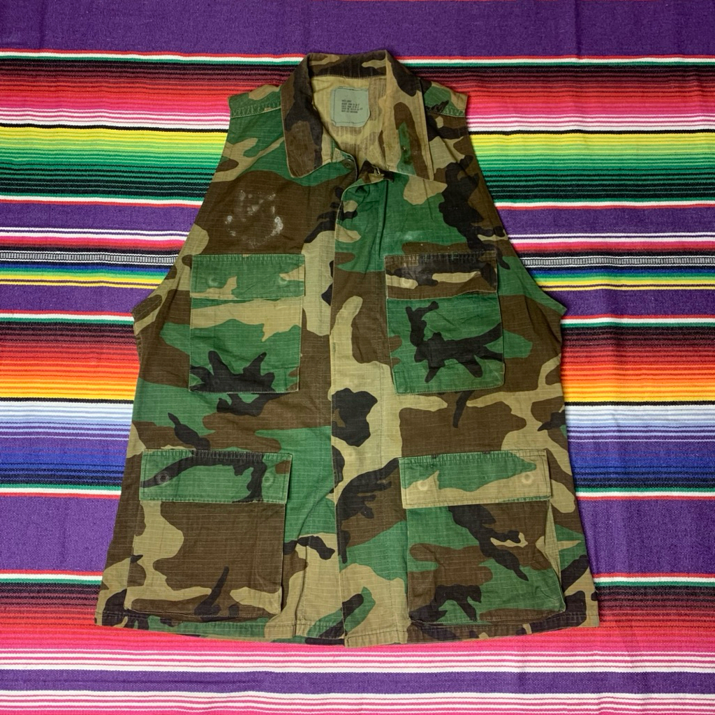 BDU Woodland Camouflage US Army 80s rompi vest military