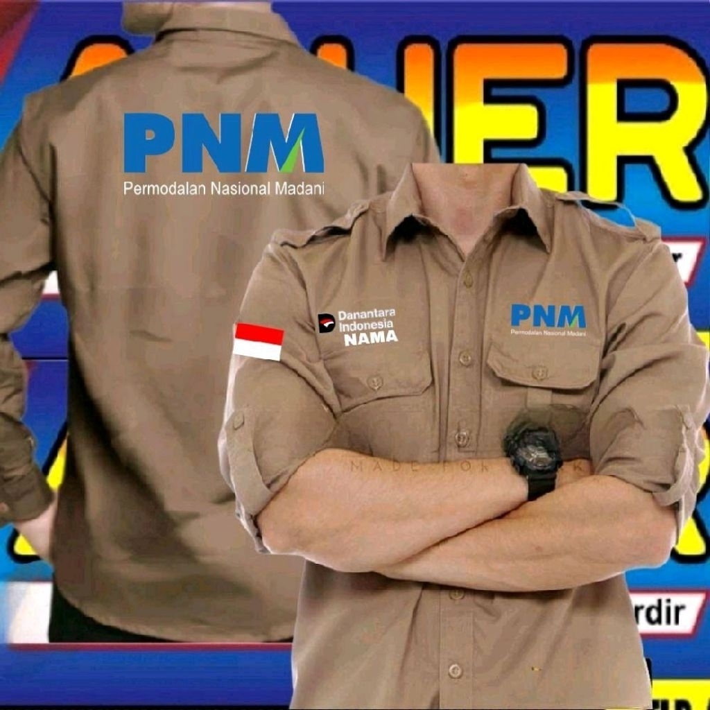 ready warna coklat ready danantara PNM kemeja PNM baju PNM seragam PNM Pdh PNM kemeja kerja PNM baju