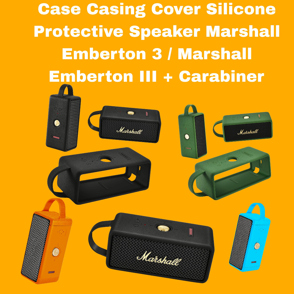 Case Casing Cover Silicone Protective Speaker Marshall Emberton 3 / Marshall Emberton III  + Carabin