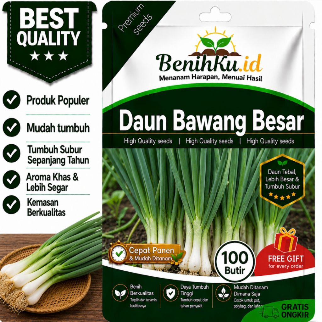 Benih Daun Bawang Besar Isi 100 Benih | Leek / Daun Bawang