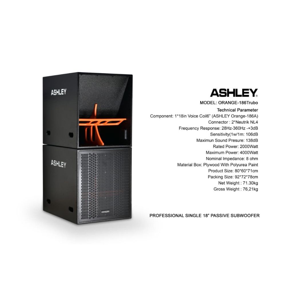 Ashley Subwoofer Pasif VC6 ORANGE186TURBO