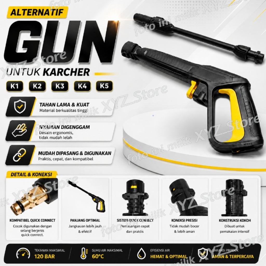 Alternatif gun untuk Karcher K1, K2, K3, K4, K5/ gun karcher K1 / Gun karcher K2 / Gun high pressure