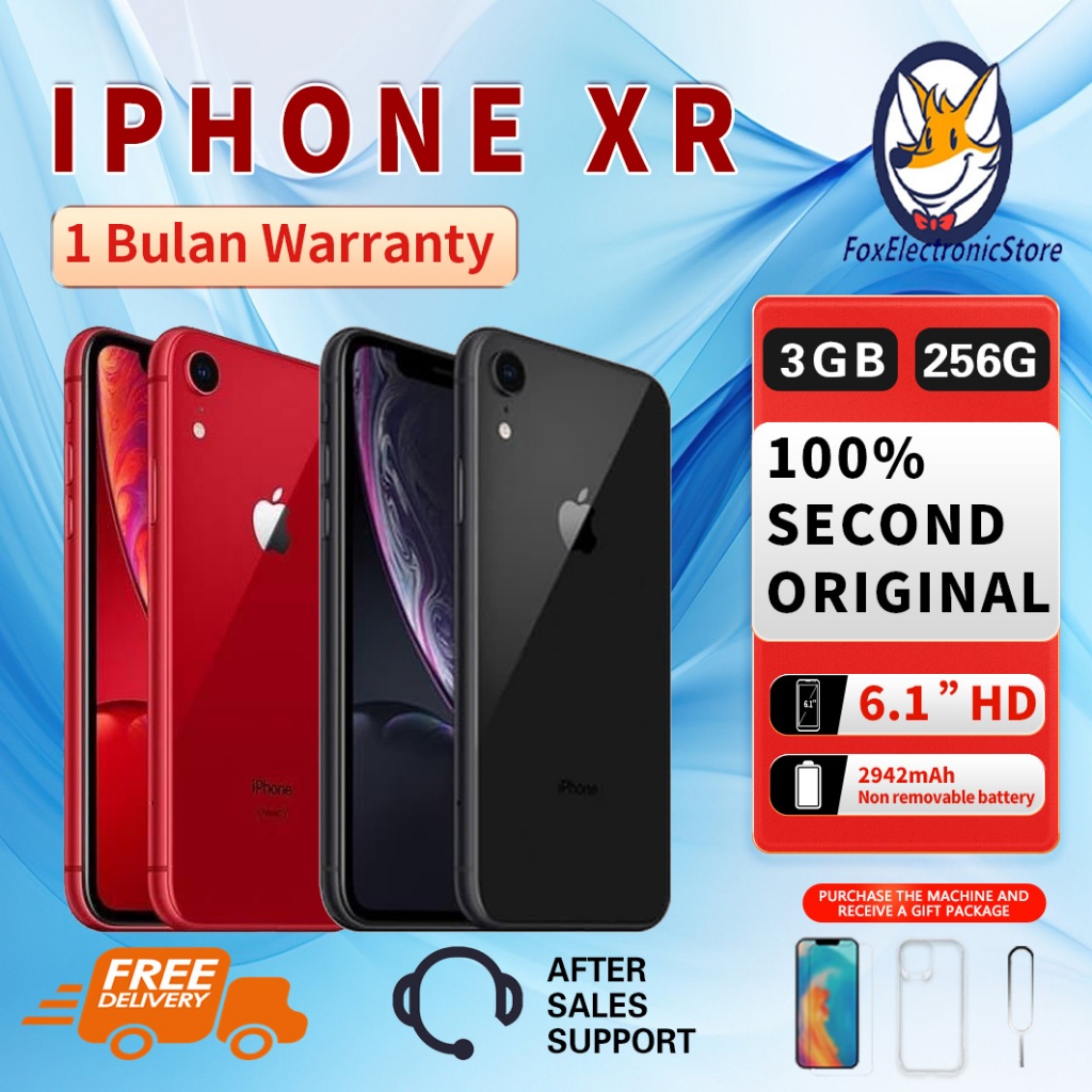 iPhone XR 256GB Second Original100% EX-INTER Silent-Camera Fullset Mulus Like New Smartphone