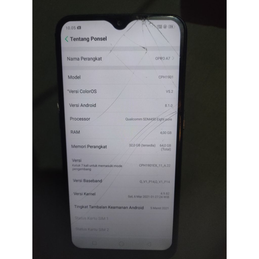 OPPO A7 4/64 ORIGINAL HP ONLY MINUS 