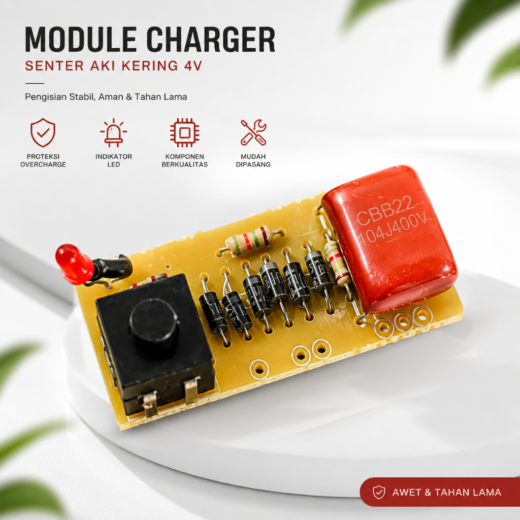 MODUL CHARGER BATERAI AKI KERING 4V LEAD ACID DIY MESIN LAMPU EMERGENCY SENTER MODUL LAMPU EMERGENCY