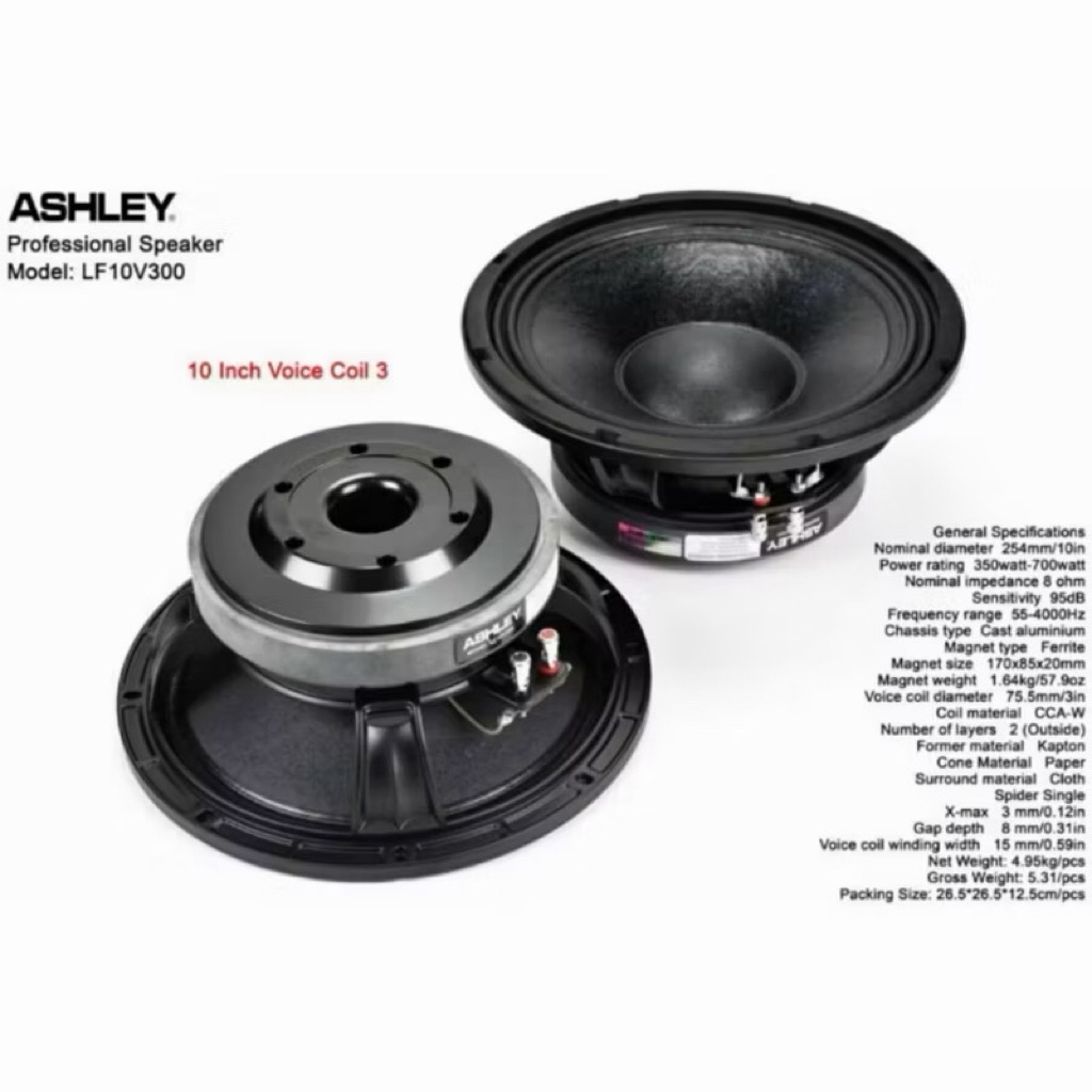 Speaker ashley 10inch LF10V300 10V300 10 V 300 10in 10” original ashley