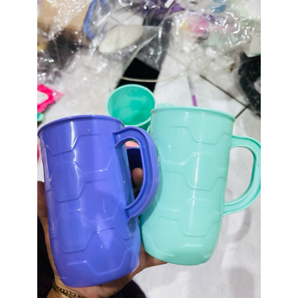 Gelas Plastik Bir 12 Cm - Gelas Es Plastik Warna-Warni, Gelas Gagang, Gelas Bir Bening, Ukuran Besar
