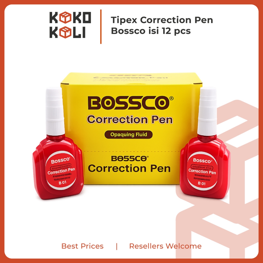 12 PCS Tipeks Correction Pen Merk Bossco
