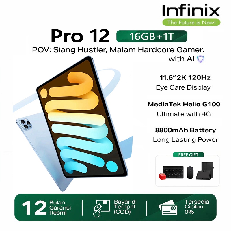 [Free Mouse Keyboard] Infinixs Baru Tablet PC Pad Pro 12 Asli Baru 11.6 Inci 5G Tablet Android 16GB+