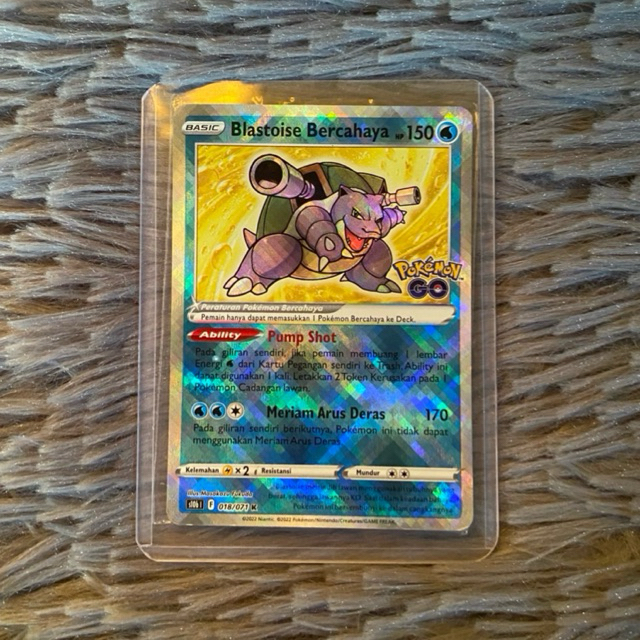 Pokemon TCG ID Blastoise Bercahaya / Shine Blastoise S10b 018/071 K Pokemon GO [FREE Squirtle & Wart
