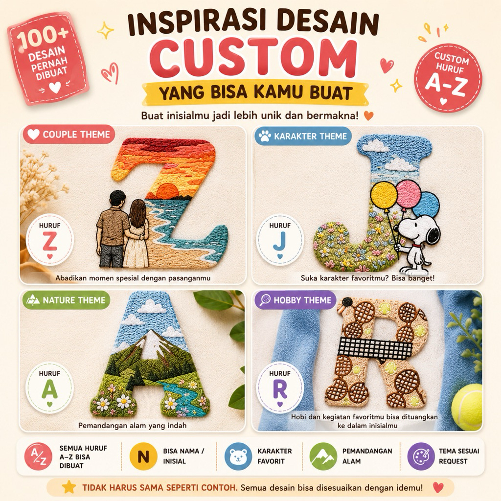 Kodok Belishop_ Embroidery Kit Patch Custom Patch Bordir Custom Patch Huruf Custom Patch Bordir
