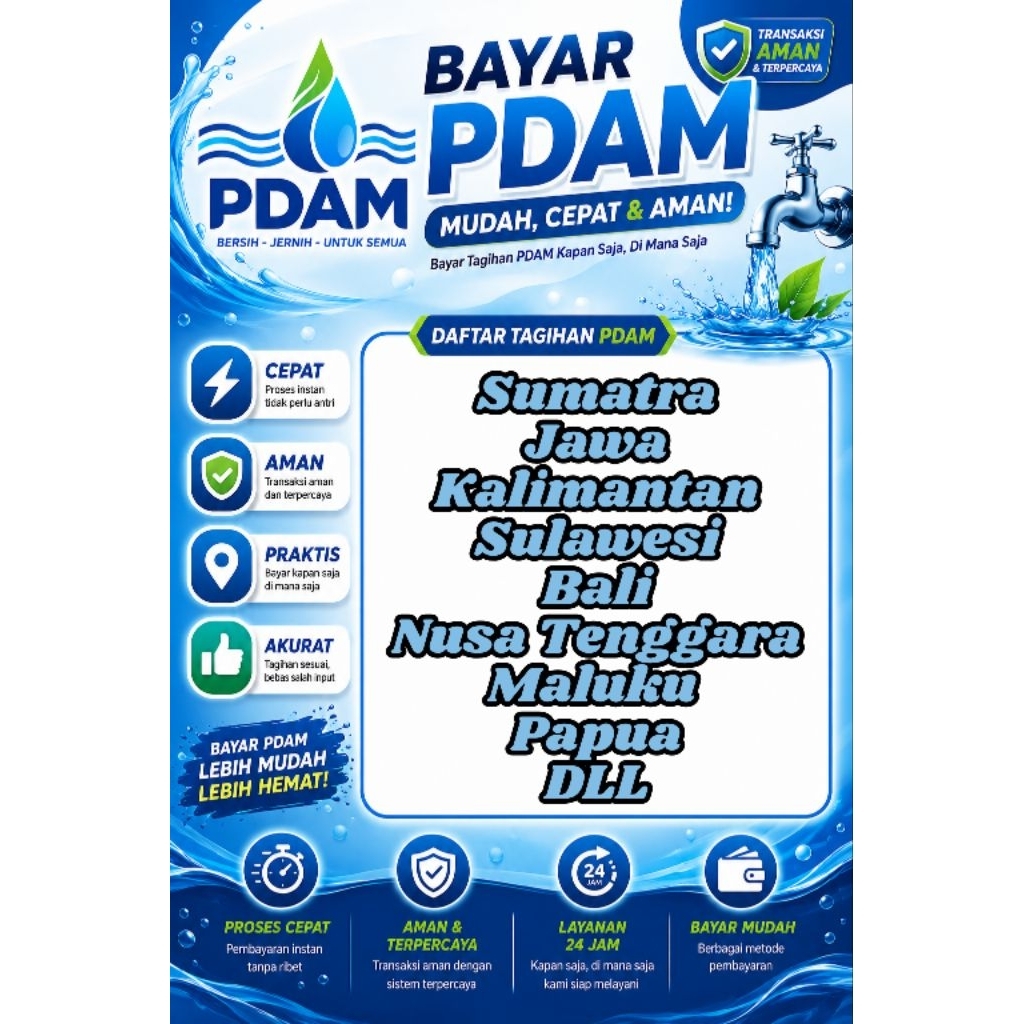CEK TAGIHAN PDAM SELURUH INDONESIA | CEK REKENING AIR PDAM ONLINE CEPAT | FAST RESPONSE
