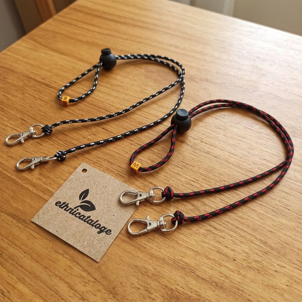 lanyard strap masker tali prusik pengait besi / lanyard strap mask prusic rope