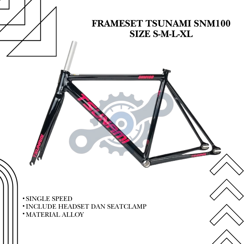 Frameset Tsunami Snm100-Hitam on pink Frame Tsunami Snm100 Single Speed
