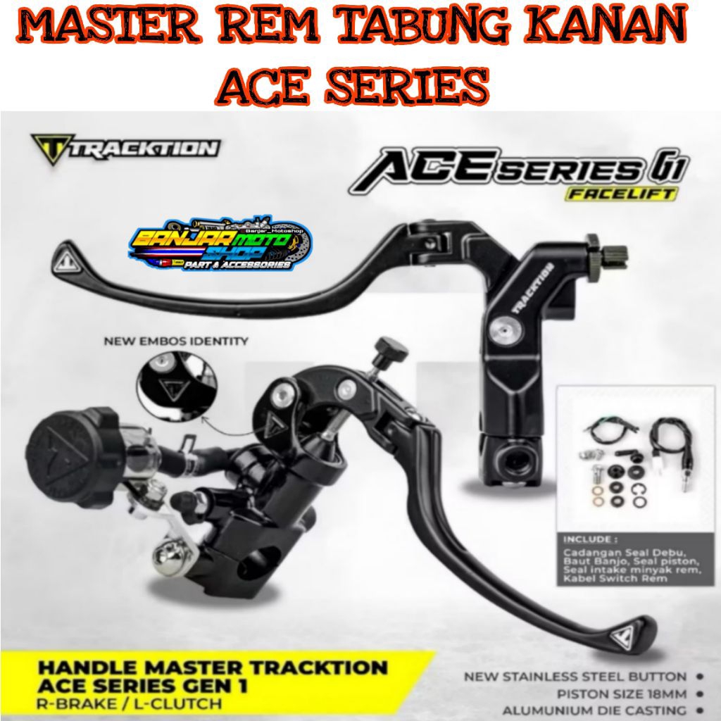 MASTER REM SET TABUNG KANAN ORIGINAL TAD RACING ACE SERIES / MASTER REM DEPAN 1 TABUNG