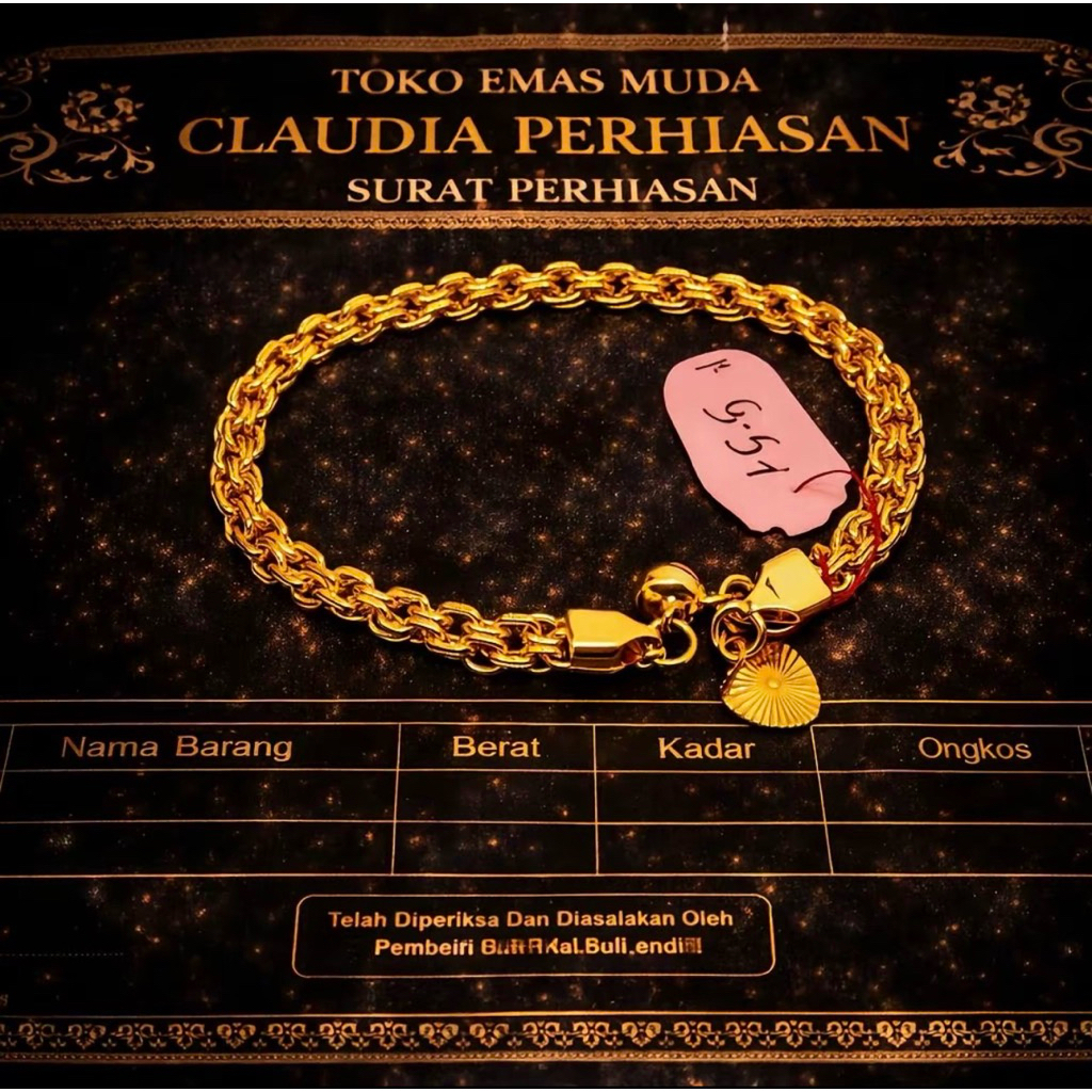 COD Gelang Tangan Motif Sisik Naga Bracelets Premium Perhiasan Wanita Berlapis Emas Muda Terlaris