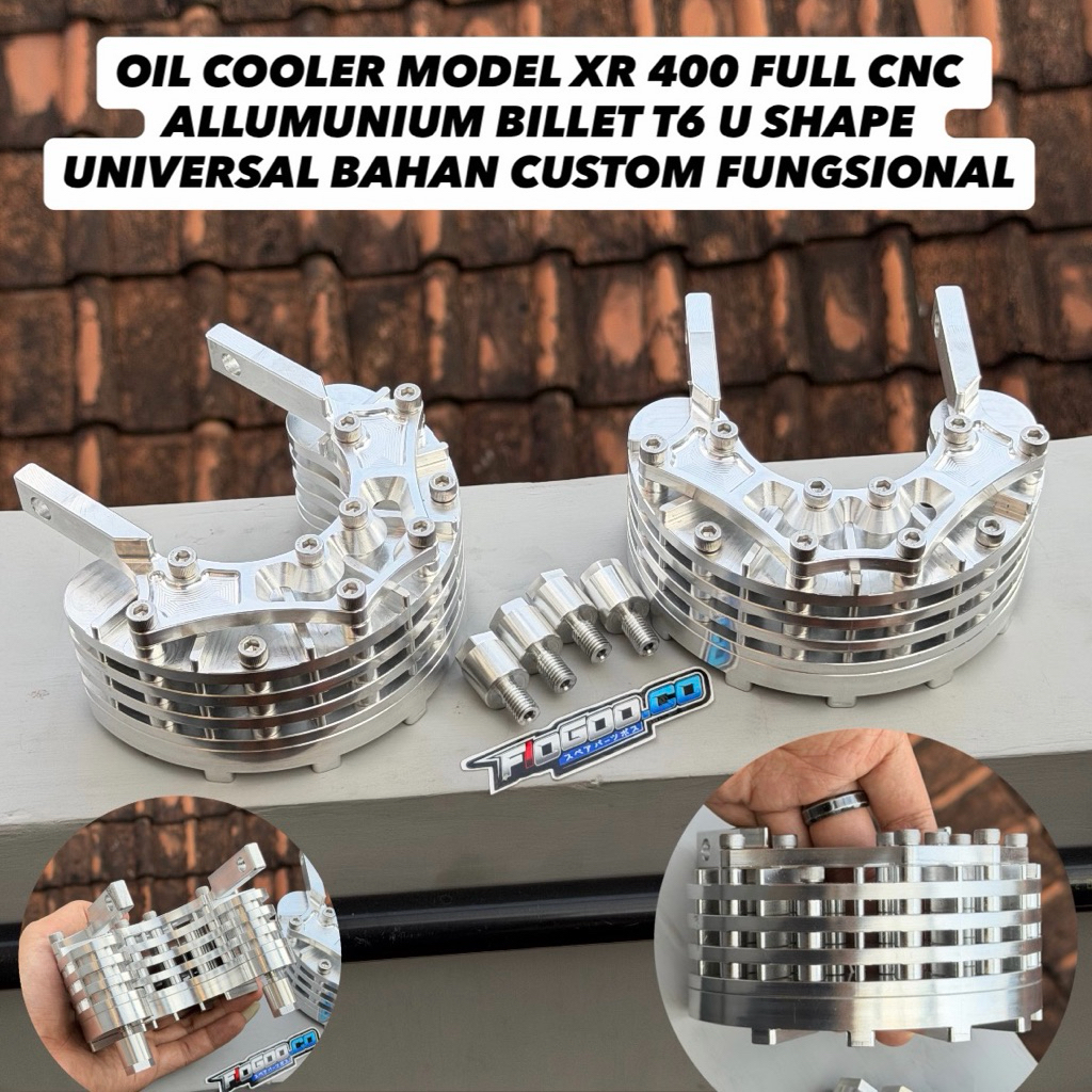 OIL COOLER MODEL XR 400 CNC BILLET U SHAPE ALMUNIUM BILET T6 OILCOLER CNC CB GL MP TIGER OIL COOLER 