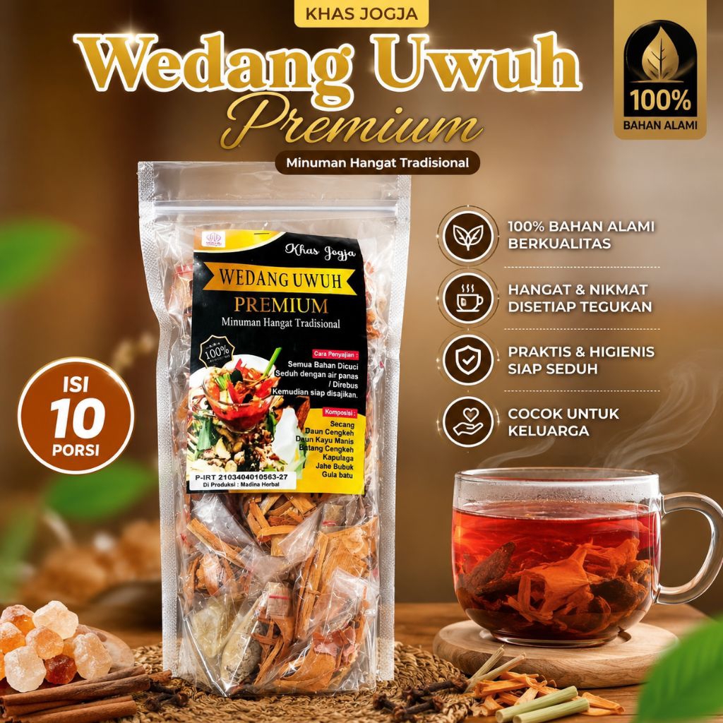 Wedang uwuh premium - wedang uwuh super - kualitas tinggi - ekstra jahe bubuk - dengan gula batu - w