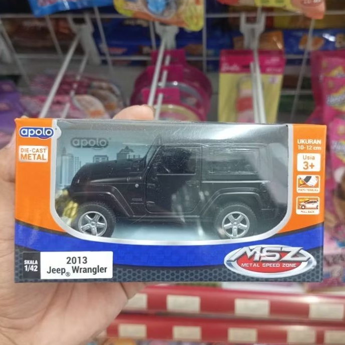 DIECAST JEEP WRANGLER BLACK SKALA 1:43 APOLO MSZ
