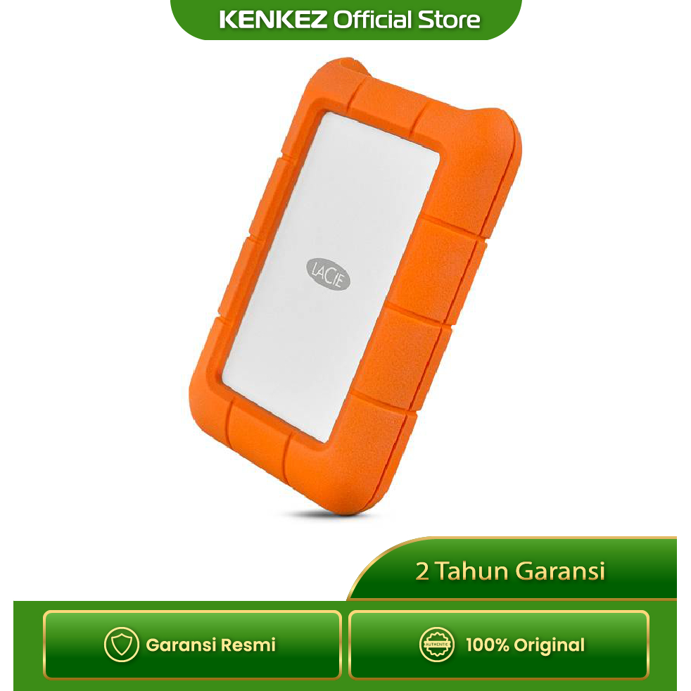 LaCie Rugged USB-C HDD / Hardisk Eksternal USB3.2 Type-C Storage