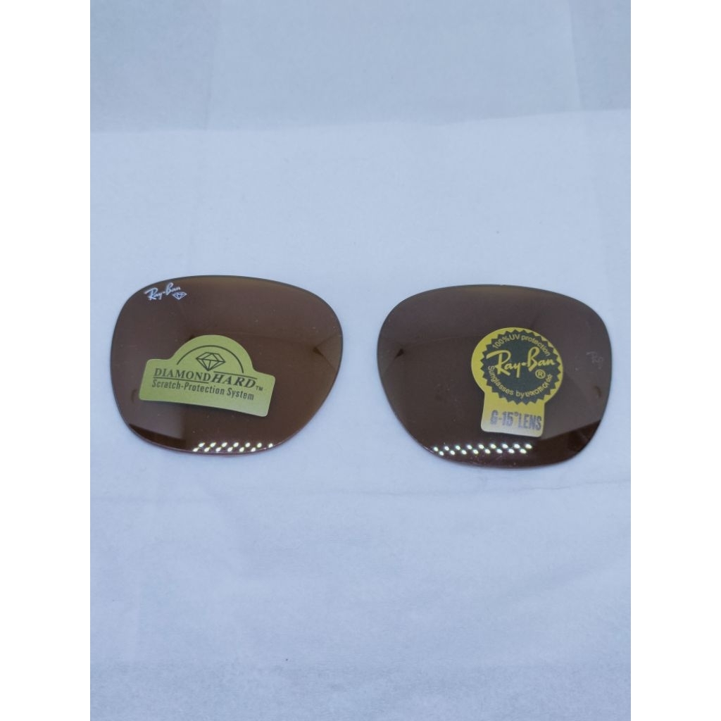 Lensa kacamata ray-ban G-15 lens brown diamondhard RB by luxottica wayfarer aviator caravan part spo