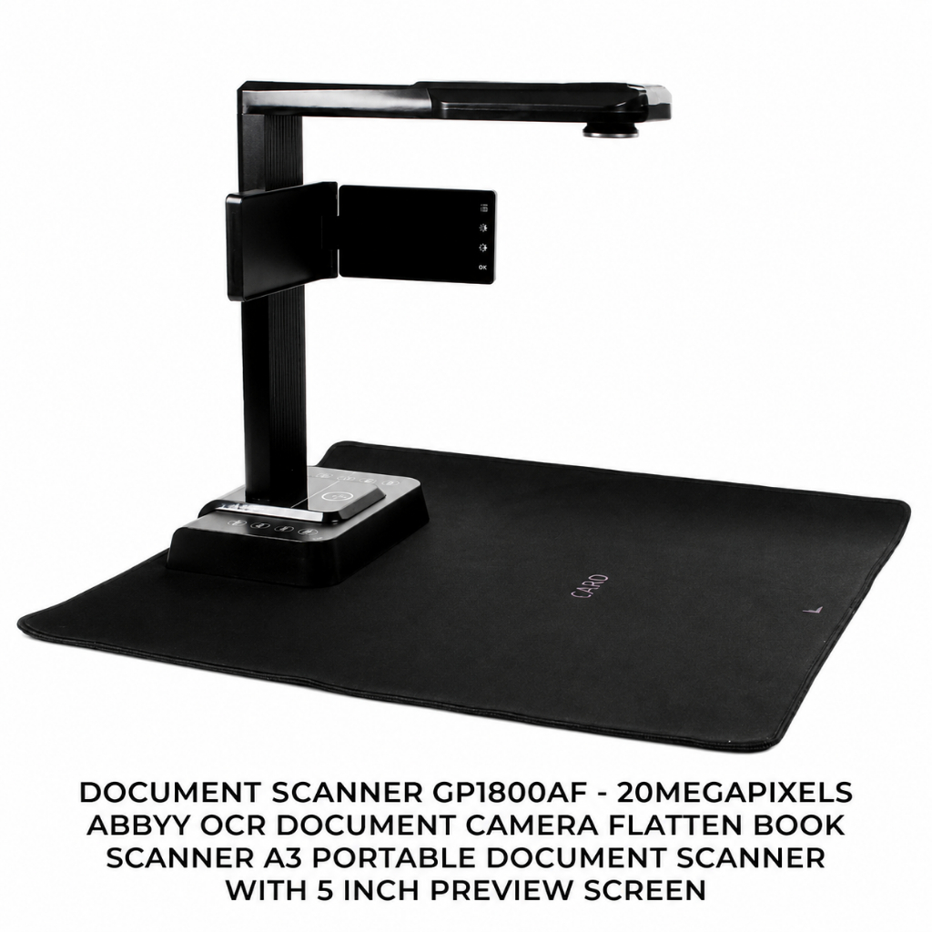 DOCUMENT SCANNER GP1800AF - 20MEGAPIXELS ABBYY OCR DOCUMENT CAMERA FLATTEN BOOK SCANNER A3 PORTABLE 
