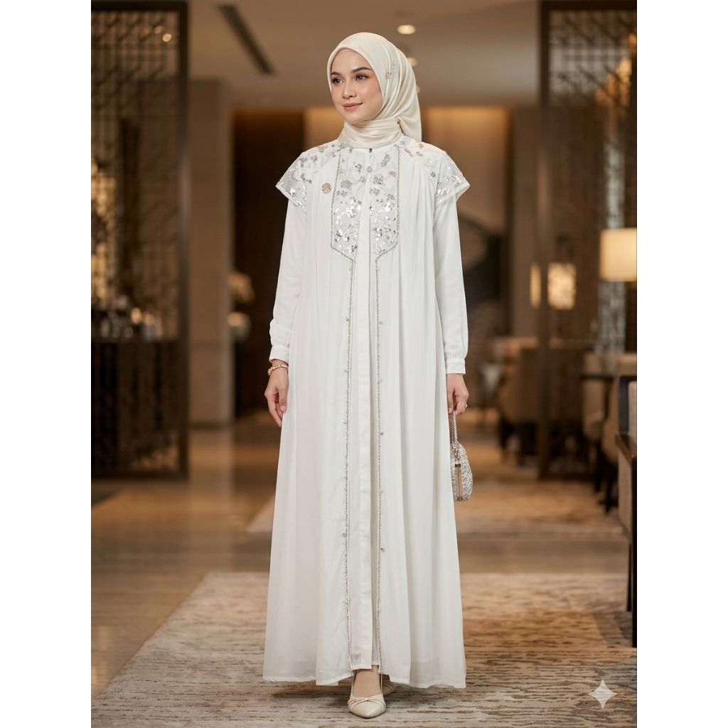 Hayya Dress Gamis Muslim Premium Mewah Elegan Hamidah Butik Collection