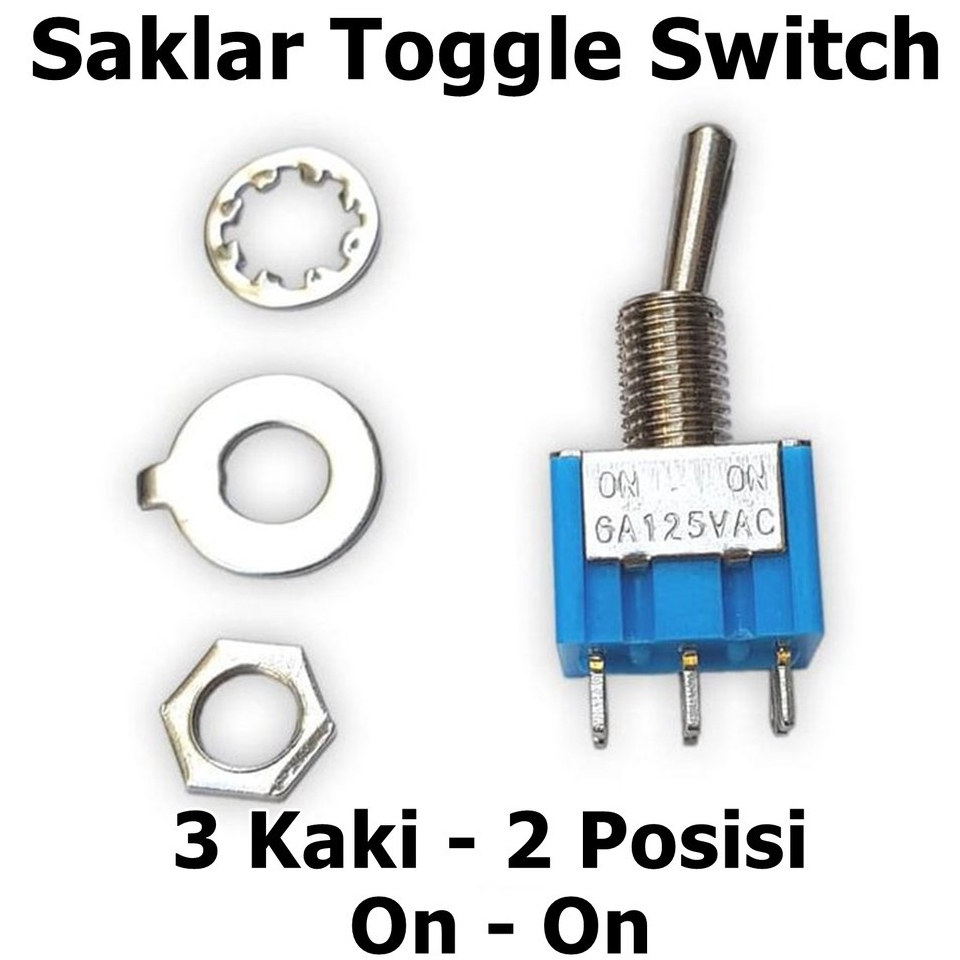 Toggle Switch 3 Pin 2 Posisi arah On On Saklar 3Pin