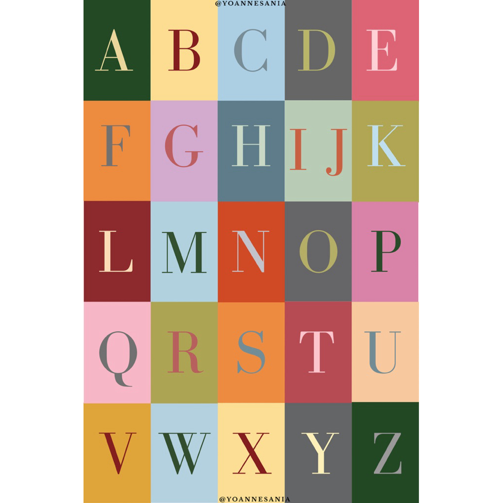 poster anak A2 hijaiyah abjad numberic frame aesthetic