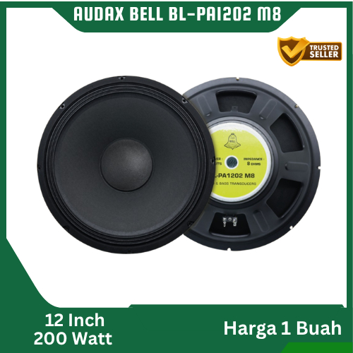 SPEAKER BELL BL-PA1202 M8 MID & BASS TRANSDUCER 12 INCH 200 WATT BL PA 1202 M8 ORIGINAL PRODUCT BY A
