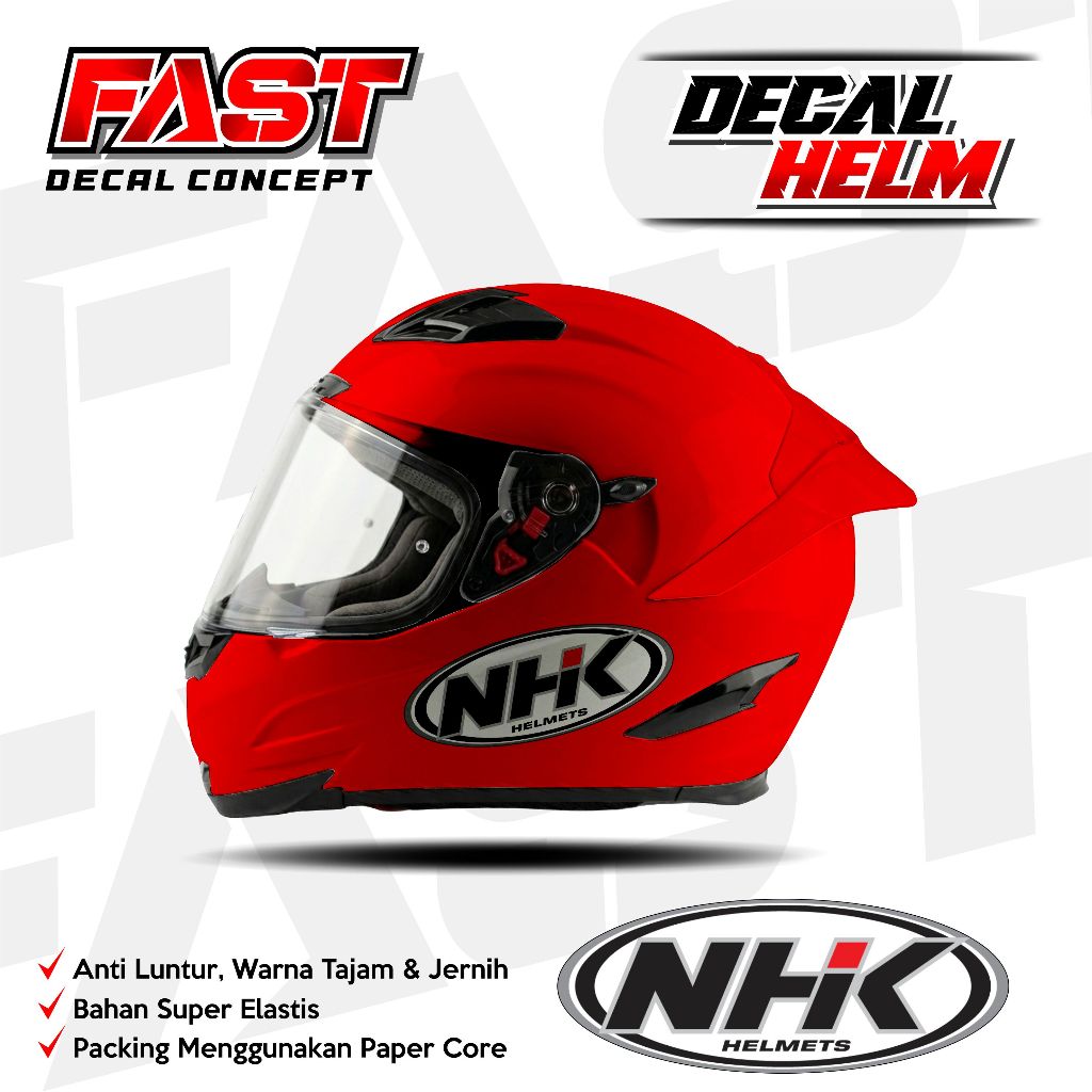 Decal stiker helm NHK Fullface  Motif Polos Racing Livery Polos HELM NHK Design Sticker Helm Anti Pu
