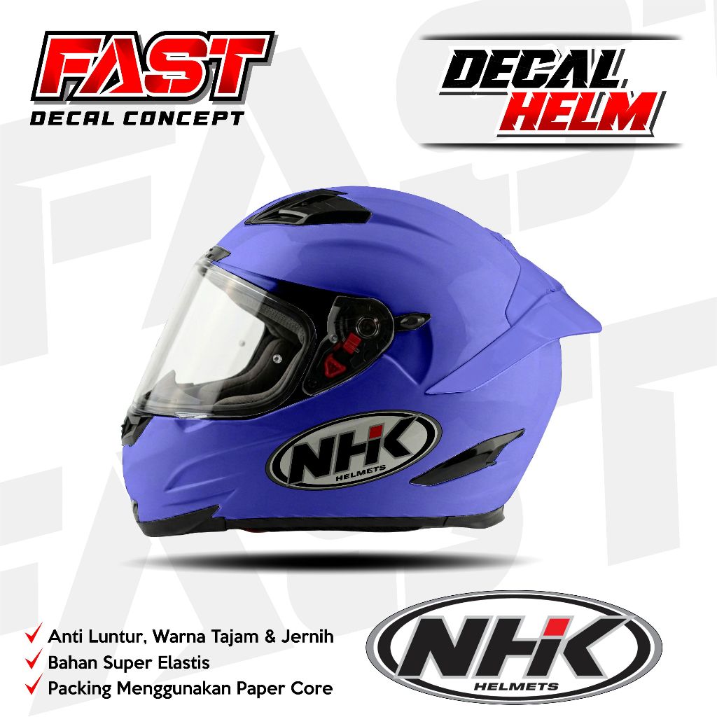 Decal stiker helm NHK Fullface  Motif Polos Racing Livery Polos HELM NHK Design Sticker Helm Anti Pu