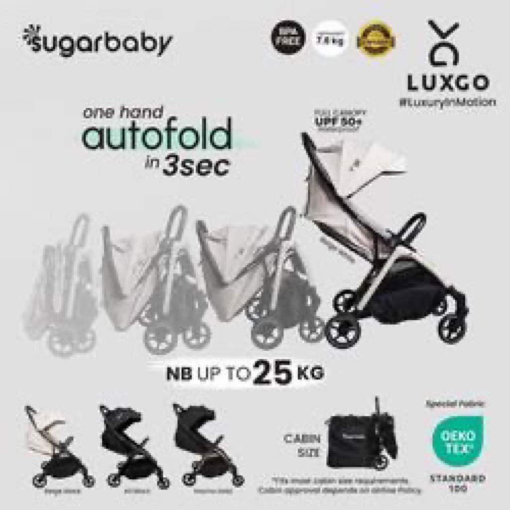 Stroller Sugarbaby Luxgo otomatis lipat dalam 3 detik