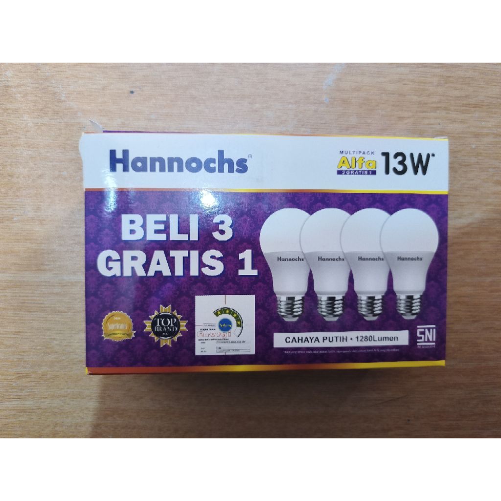 Lampu LED Hannochs Alfa 13 Watt Beli 3 Gratis 1
