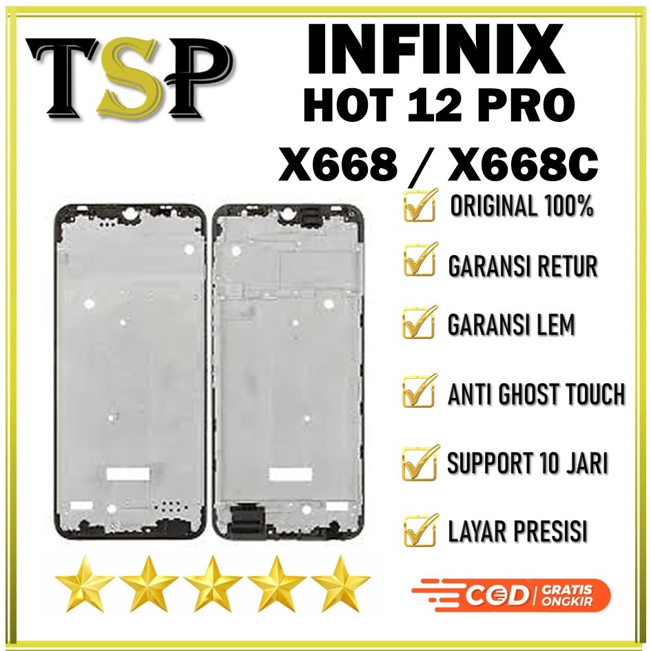 FRAME LCD INFINIX HOT 12 PRO / X668 / X668C / FRAME BEZZEL TULANG TENGAH