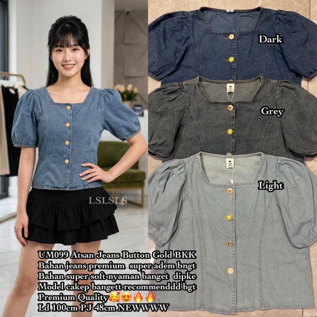 UM099 ATASAN JEANS BUTTON GOLD
