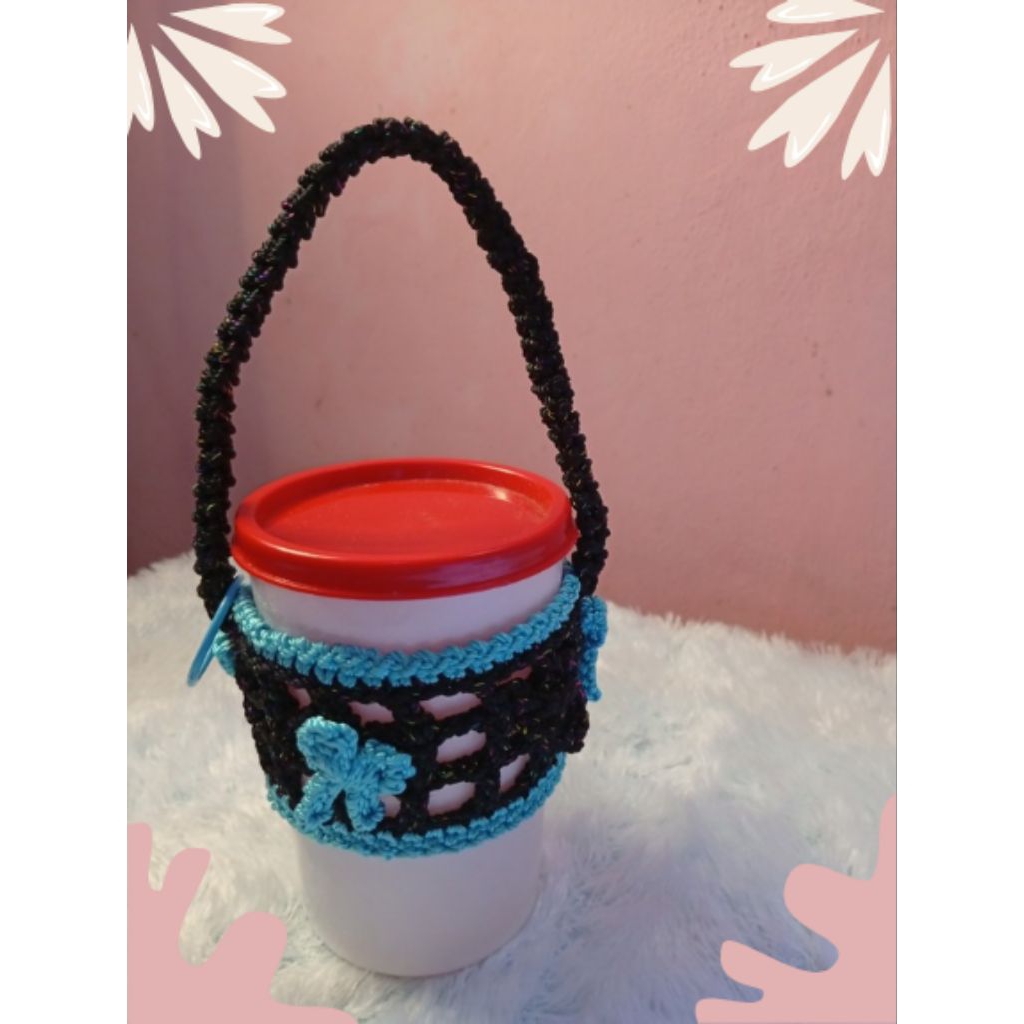 Cup Sleeve Rajut Tas Cup Holder Cup Sleeve Holder Cup Holder Rajut Cup holder Minuman Tas Minuman Ra