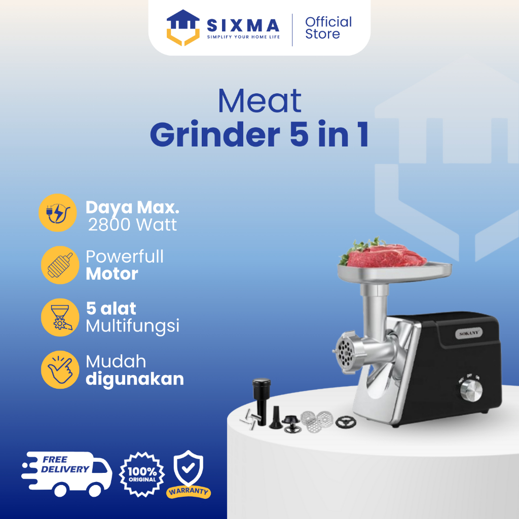 Meat Grinder Mesin Giling Daging 5 in 1Low Watt Multifungsi Sixma SK-06010-044