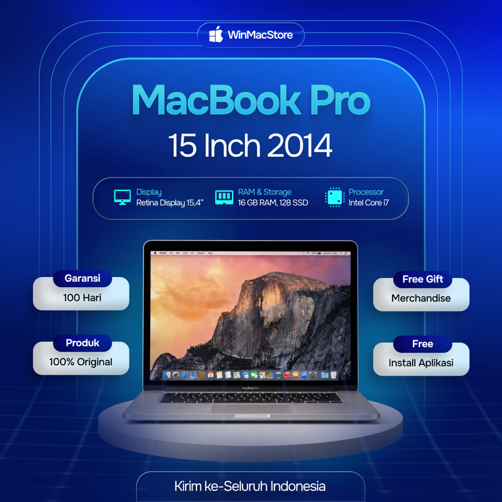 MacBook Pro 15 inch 2014 | 16 GB 128 GB i7 | Silver | Second