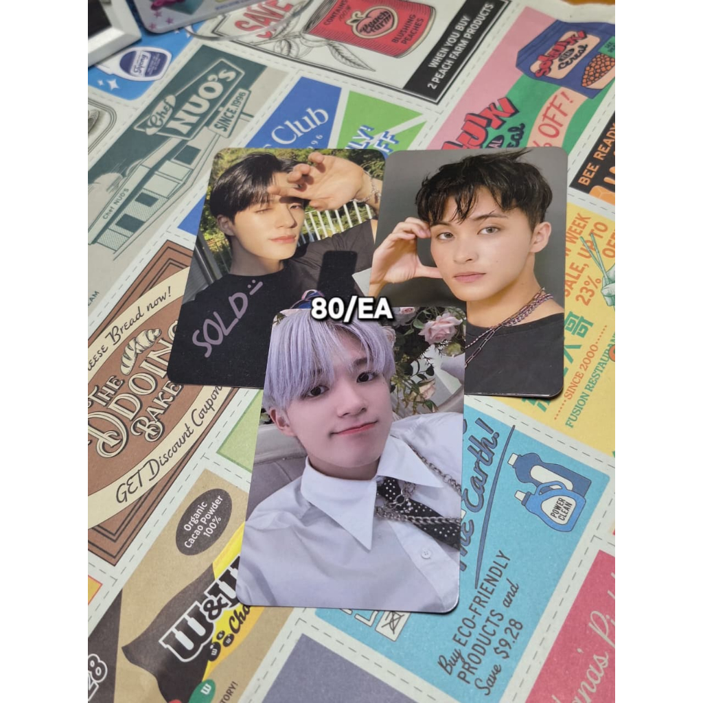 wts || want to sell photocard pc ina  * jeno teddy island * pob mark hanteo istj vm ver heartcheek *
