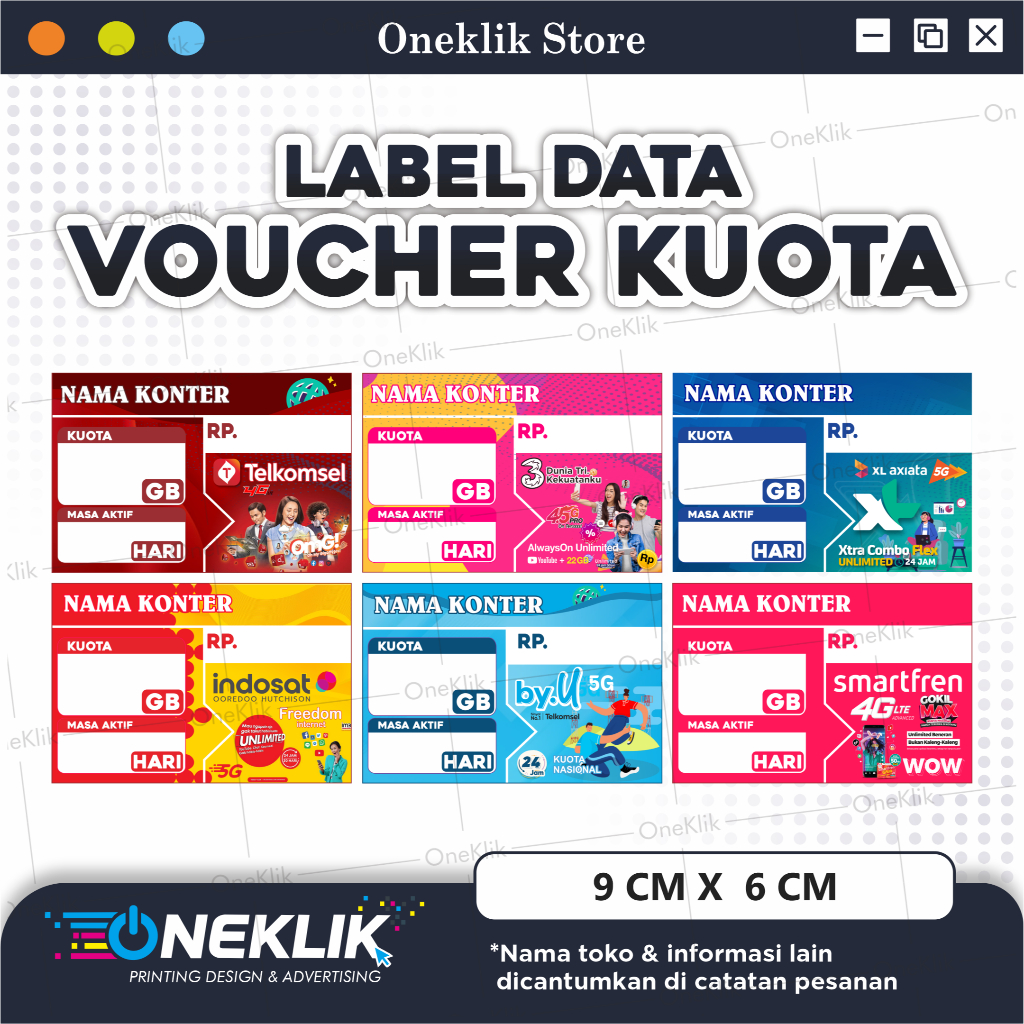 Label Data Harga Paket Data Etalase Konter Murah / Label Voucher Pajangan / Label Paket Data LANDSCA