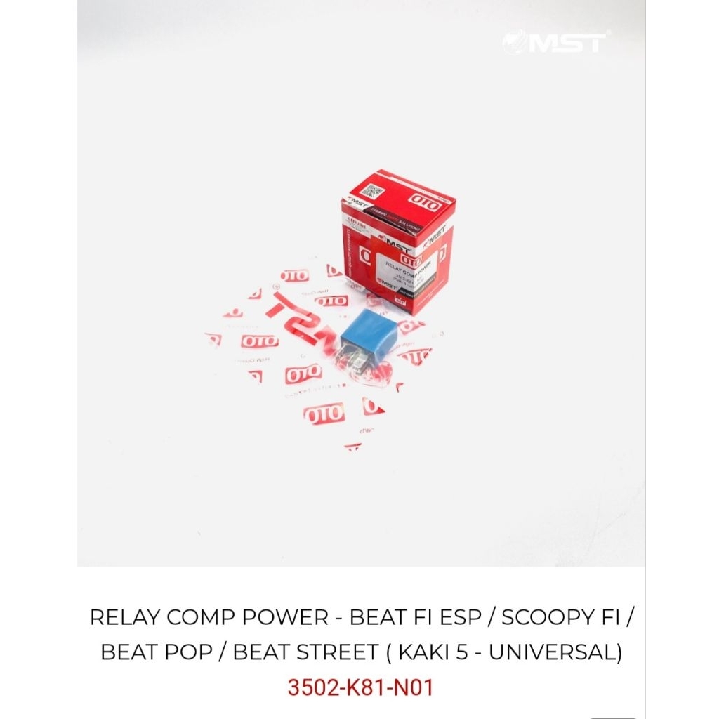RELAY COMP POWER BEAT ESP FI, SCOOPY FI,BEAT STREET MST-OTOPART