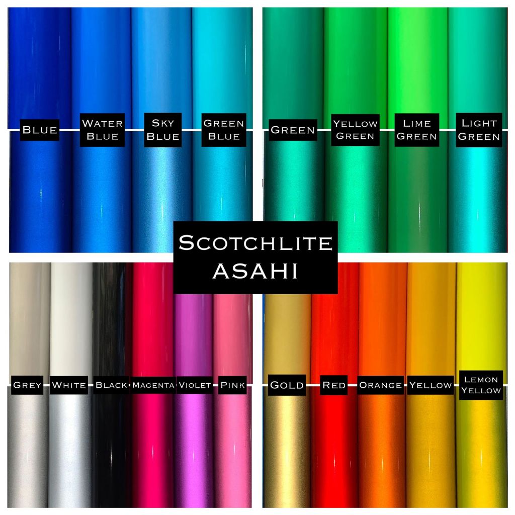 Sticker SCOTCHLITE / SKOTLET / REFLECTIVE SHEETING ASAHI (60cmx100cm) stiker rambu reflektif